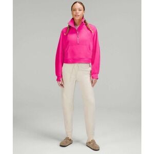 Lululemon Scuba Oversized Funnel Neck Half Zip Sonic Pink Women's Size XS/S